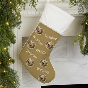 Pet Photo Phrase Personalized Ivory Christmas Stockings - 27866-I