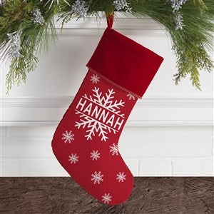 Snowflake Family Personalized Burgundy Christmas Stockings - 27867-B