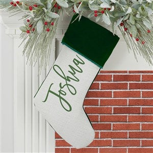 Scripty Name Personalized Green Christmas Stockings - 27868-G