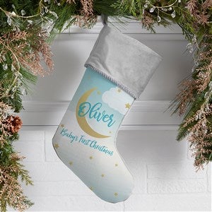 Beyond The Moon Personalized Grey Babys First Christmas Stocking - 27874-GR