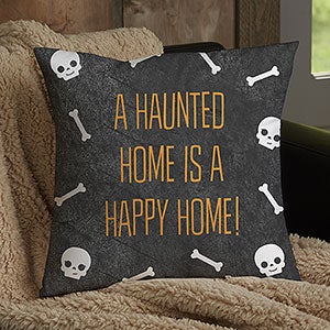 Skeleton Family Personalized Halloween 14 Throw Pillow - 27913-S