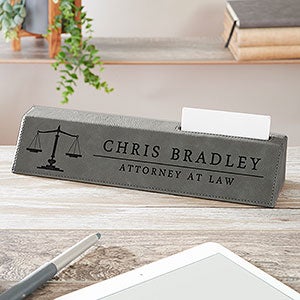 Scales of Justice Personalized Leatherette Name Plate - 27921
