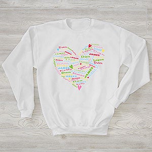 Her Heart of Love Personalized Hanes Crewneck Sweatshirt - 27933-WS