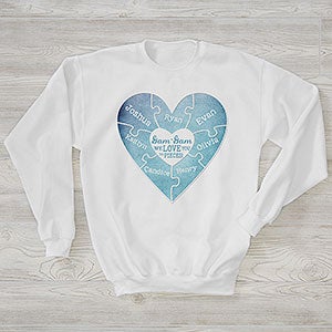 We Love You to Pieces Personalized Hanes Crewneck Sweatshirt - 27942-WS
