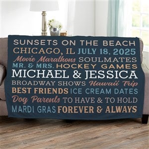 Relationship Memories Personalized 50x60 Plush Fleece Blanket - 28024-F