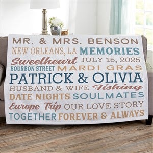 Relationship Memories Personalized 50x60 Sweatshirt Blanket - 28024-SW