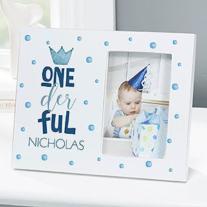 Onederful Boy First Birthday Personalized Picture Frame - 28050