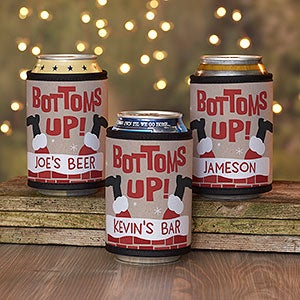 Bottoms Up Christmas Personalized Can  Bottle Wrap - 28078