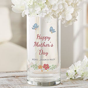 Precious Moments® Floral Personalized Cylinder Glass Flower Vase - 28096