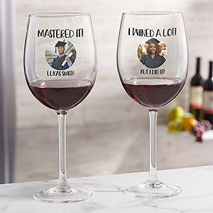 Photo Message For Graduation Personalized Red Wine Glass - 28097-R