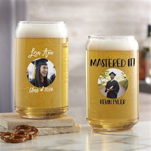Photo Message For Graduation Personalized 16oz. Beer Can Glass - 28098-B