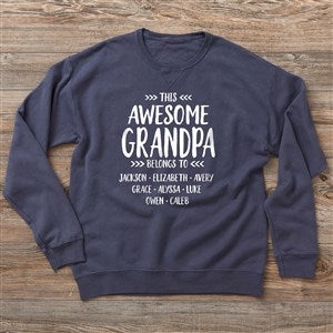 This Awesome Dad Belongs To Personalized Hanes ComfortWash Sweatshirt - 28124-CWS