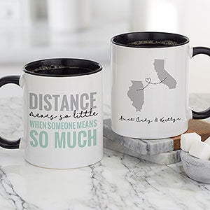 Love Knows No Distance Personalized Coffee Mug 11 oz.- Black - 28157-B