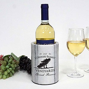 Personalized Marble Wine Chiller - White - 28176D-W