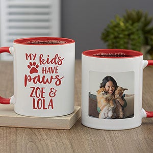 My Kids Have Paws Personalized Coffee Mug 11 oz.- Red - 28213-R