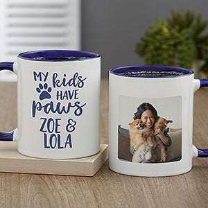 My Kids Have Paws Personalized Coffee Mug 11 oz.- Blue - 28213-BL