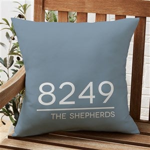 Home Address Personalized Outdoor Throw Pillow- 20”x20” - 28234-L
