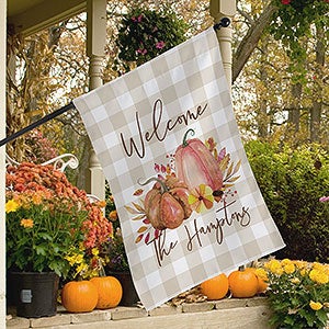 Autumn Watercolors Personalized House Flag - 28242