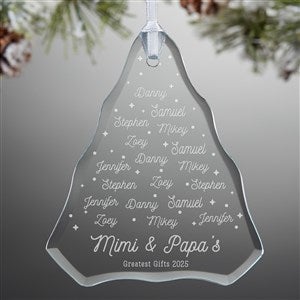 Grandkids Christmas Tree Engraved Glass Ornament - 28243