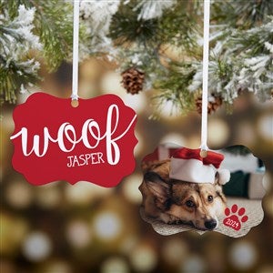 Woof Personalized Photo 2-Sided Ornament - 28264-W