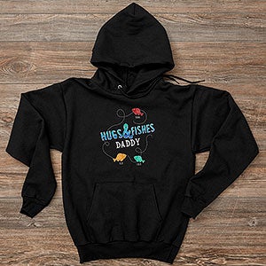 Hugs  Fishes Personalized Hanes Adult Hooded Sweatshirt - 28283-S