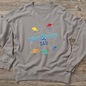 Hugs  Fishes Personalized Hanes Adult ComfortWash Sweatshirt - 28283-CWS