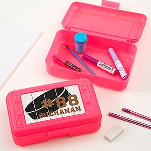 Hockey Personalized Pink Pencil Box - 28311-P