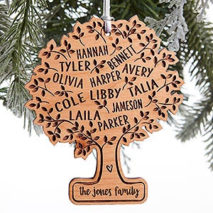 Family Tree Of Life Personalized Natural Wood Ornament - 28322-N