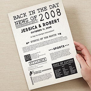 Back in the Day Personalized Oversized Anniversary Greeting Card - 28335
