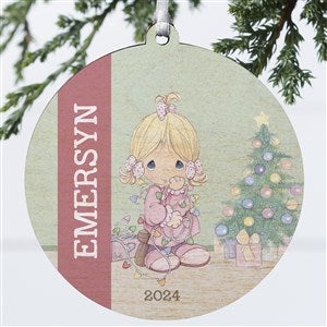 Precious Moments All Is Bright Personalized Girl Ornament - 1 Sided Wood - 28356-1W