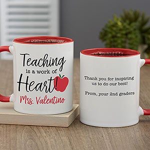 Inspiring Teacher Personalized Coffee Mug 11 oz.- Red - 28381-R