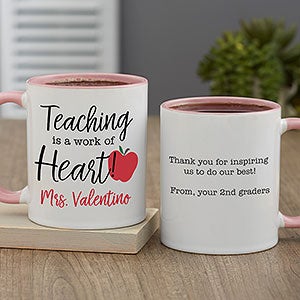 Inspiring Teacher Personalized Coffee Mug 11 oz.- Pink - 28381-P