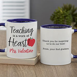 Inspiring Teacher Personalized Coffee Mug 11 oz Blue - 28381-BL