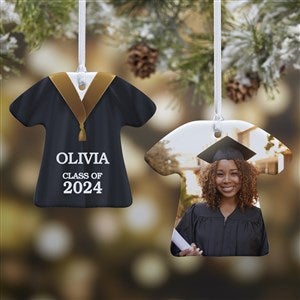 Graduation Gown Personalized T-Shirt Ornament - 2 Sided Photo - 28382P-2