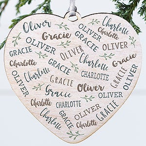 Farmhouse Heart Personalized Heart Ornament- 4 Wood - 1 Sided - 28388-1W
