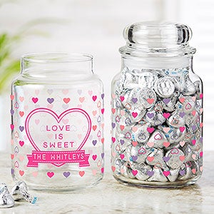 Personalized Candy Jar Pink and Green Flowers (6)