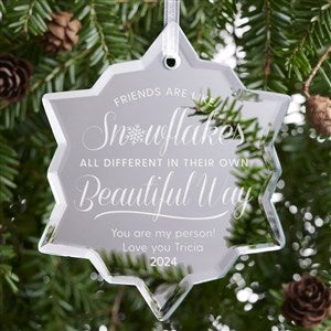 Friends Are Like Snowflakes Personalized Mirror Ornament - 28404