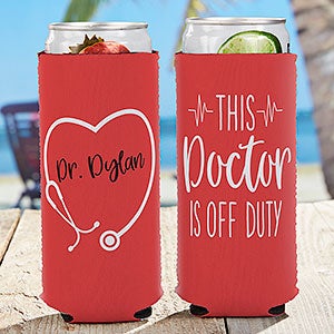 Doctor Off Duty  Personalized Slim Can Cooler - 28413