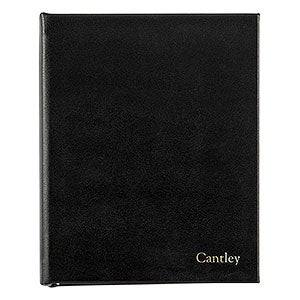 Premium Debossed Leather Address Book - Black - 28416D-B