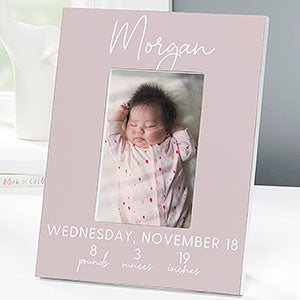 Simple and Sweet Baby Girl Personalized Picture Frame- Vertical - 28420-V