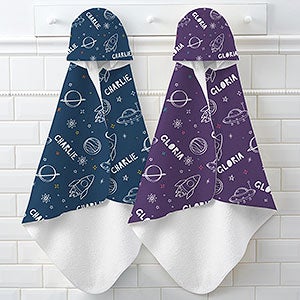 Space Personalized Baby Hooded Towel - 28427