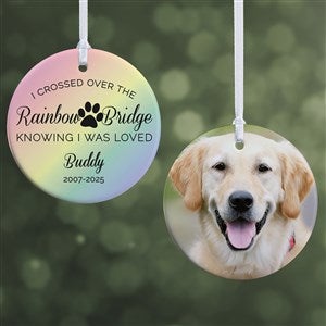 Rainbow Bridge Pet Memorial Personalized Ornament- 2.85 Glossy - 1 Sided - 28462-1S