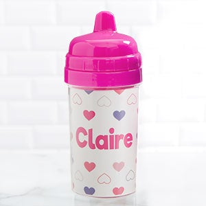 Hearts Personalized Toddler 10 oz Sippy Cup - Pink - 28474-P