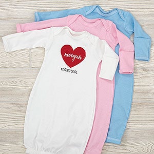 Scripty Heart Personalized Valentines Day Baby Gown - 28478-G