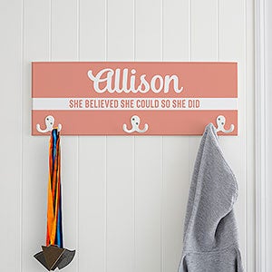 Color Medley Personalized Medal Display Rack for Girls - 28498