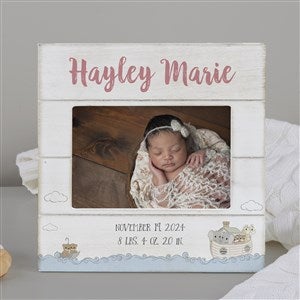 Precious Moments® Noahs Ark Personalized Baby Girl Shiplap Frame-4x6 Horizontal - 28556