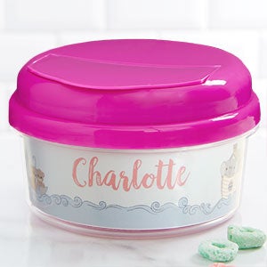Precious Moments® Noahs Ark Personalized Snack Cup - Pink - 28571-P