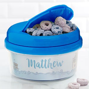 Precious Moments® Noahs Ark Personalized 12 oz. Snack Cup- Blue - 28571-B