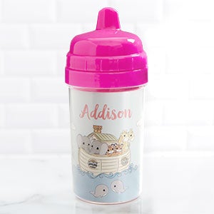 Precious Moments Noahs Ark Personalized Sippy Cup - Pink - 28572-P