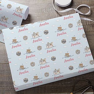 Precious Moments® Noahs Ark Personalized Wrapping Paper Roll - 6ft Roll - 28639